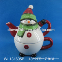 High quality ceramic teapot with Christmas snowman design